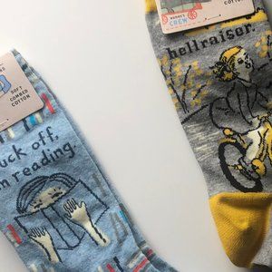 2 pairs of feminist, irreverent Blue Q socks